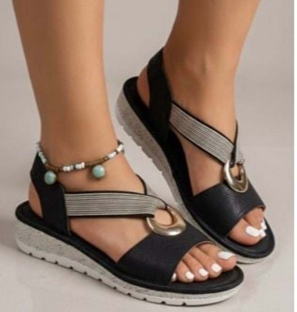 Freya Women's Lightweight Open Toe Slingback Flat Sandals